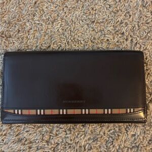 Burberry Brown Wallet with Signature Check